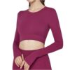 Seamless Cut-Out Back Long Sleeve Top
