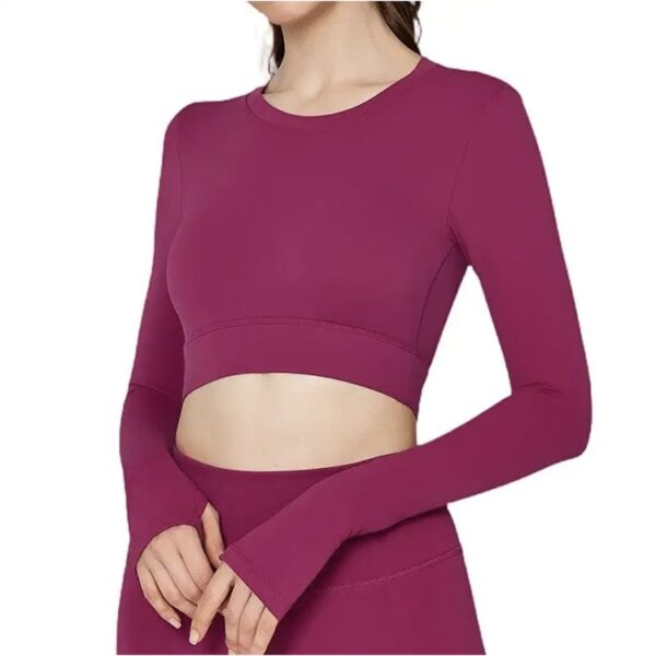 Seamless Cut-Out Back Long Sleeve Top