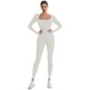 Ribbed Long Sleeve Yoga Jumpsuit OEM