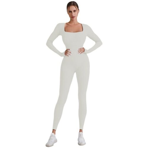 Ribbed Long Sleeve Yoga Jumpsuit OEM