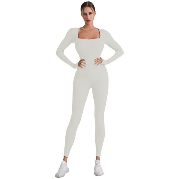 Ribbed Long Sleeve Yoga Jumpsuit OEM