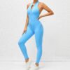 Quick-Dry Zip Front Workout Romper Supplier