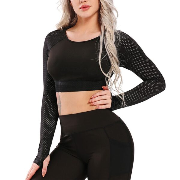 Breathable Mesh Long Sleeve Gym Tee Wholesale