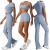 Custom Logo Ribbed Workout Set Bulk